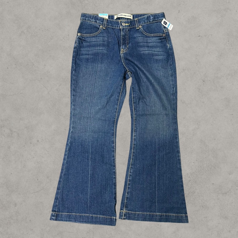 NWT Gap Jeans Womens 12 Plus Blue  Long And Lean Flare Wide Leg Bell Bottom Y2K